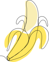 simplicity banana fruit freehand continuous line drawing png