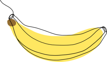 simplicity banana fruit freehand continuous line drawing png