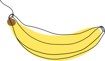 simplicité banane fruit dessin au trait continu à main levée png