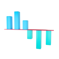 gráfico de negocios. representación 3d png