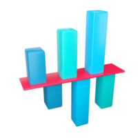 gráfico de negocios. representación 3d png