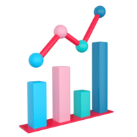 gráfico de negocios. representación 3d png