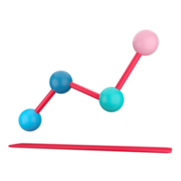 gráfico de negocios. representación 3d png