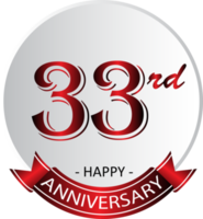 33rd anniversary celebration label png