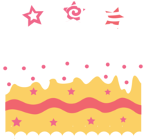 ilustração de elemento de decoração de bolo de aniversário fofo png