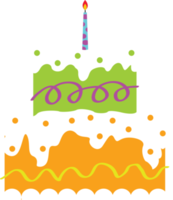 cute birthday cake decoration element illustration png