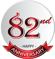etiqueta de celebración del 82 aniversario png