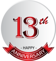 etiqueta de celebración del 13 aniversario png