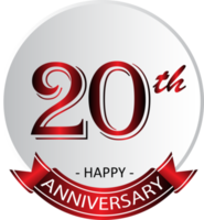etiqueta de celebración del 20 aniversario png