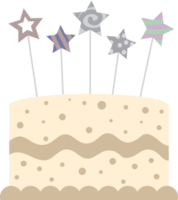 ilustração de elemento de decoração de bolo de aniversário fofo png