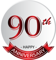 90th anniversary celebration label png