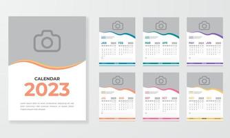Creative minimalist 2023 new year vertical wall calendar template design vector
