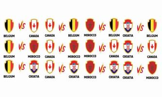 bélgica vs canadá marruecos croacia partido de campeonato de fútbol vector