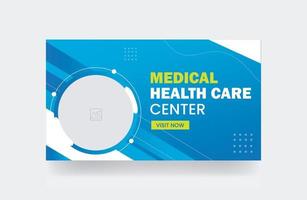 Medical banner healthcare video thumbnail and web banner for hospital clinic business template vector
