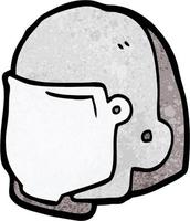 casco de dibujos animados de textura grunge retro vector