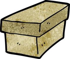 caja de cartón de dibujos animados de textura grunge retro vector