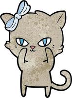 gato de dibujos animados de textura grunge retro vector