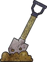 Retro grunge texture cartoon  cute shovel vector