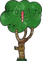 árbol de dibujos animados de textura grunge retro riendo vector