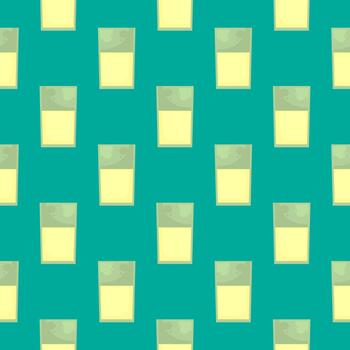 Cup of juice , seamless pattern on a mint green background. vector