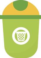 Green bin, illustration, vector on white background.