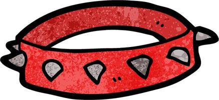 Retro grunge texture cartoon dog collar vector