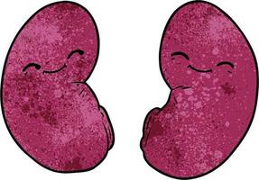 Vector kidneys character in cartoon style