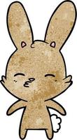 retro grunge texture cartoon cute rabbit vector