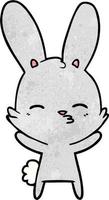 retro grunge texture cartoon cute rabbit vector