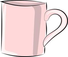 Pink cup, illustration, vector on white background.