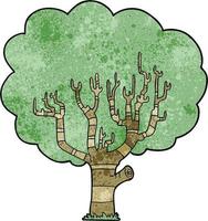 árbol de dibujos animados de textura grunge retro vector