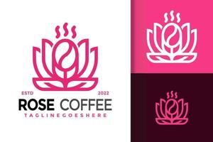 diseño de logotipo de café rosa, vector de logotipos de identidad de marca, logotipo moderno, plantilla de ilustración vectorial de diseños de logotipos