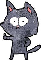gato de dibujos animados de textura grunge retro vector