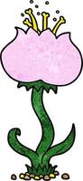 flor aislada de dibujos animados vector