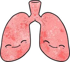 Vector lungs character in cartoon style
