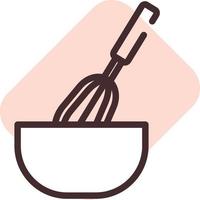 Restaurant whisk, illustration, vector on a white background.