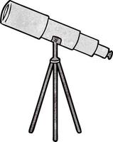 Retro grunge texture cartoon telescope vector