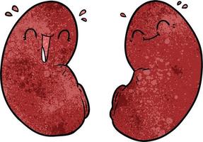 Vector kidneys character in cartoon style