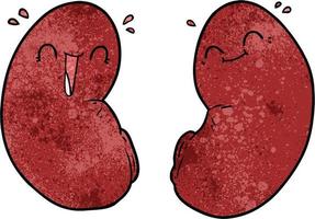 carácter de riñones vectoriales en estilo de dibujos animados vector