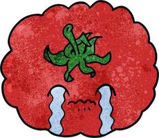 Vector red tomato in cartoon style