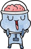 Retro grunge texture cartoon robot vector