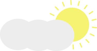 Cloudy with light sun, icon illustration, vector on white background