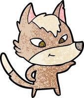 personaje de lobo vectorial en estilo de dibujos animados vector