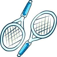Tennis rackets, illustration, vector on white background.