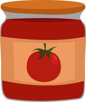 Tomato paste, illustration, vector on white background.