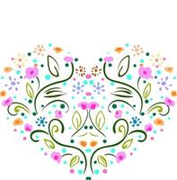 A flower heart, vector or color illustration.