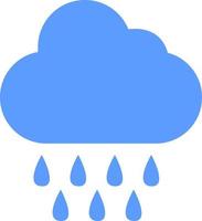 Blue rain cloud, icon illustration, vector on white background