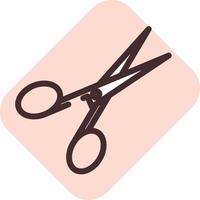 Stationery sharp scissors, illustration, vector on a white background.