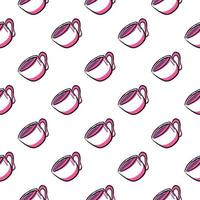 Cup of liquid ,seamless pattern on white background. vector