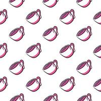 Cup of liquid ,seamless pattern on white background. vector